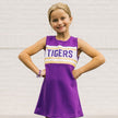 purple stripe lsu cheer dress