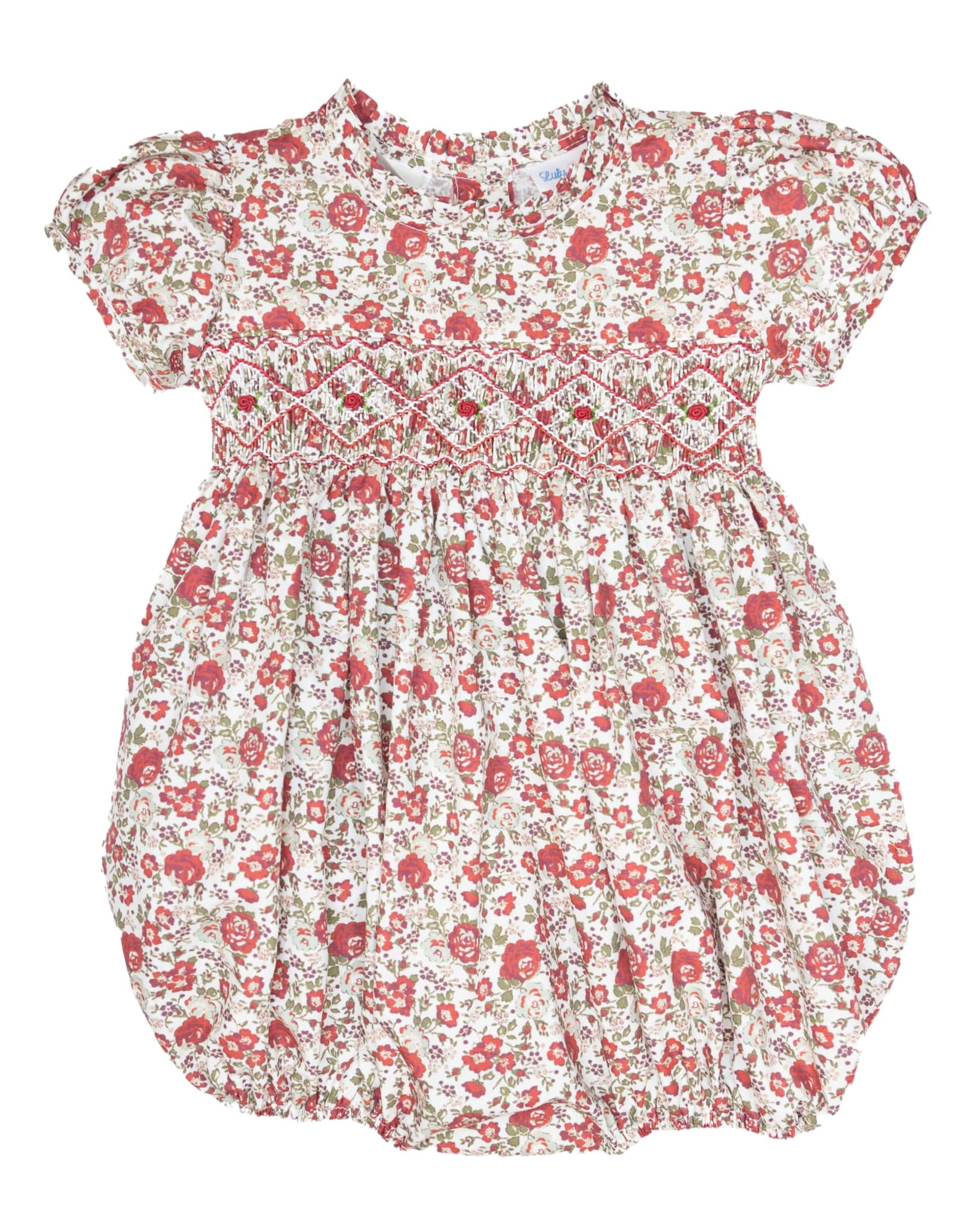 Lulu Bebe Lulu Bebe Vintage Rose Floral Smocked Rosie Bubble - Little Miss Muffin Children & Home