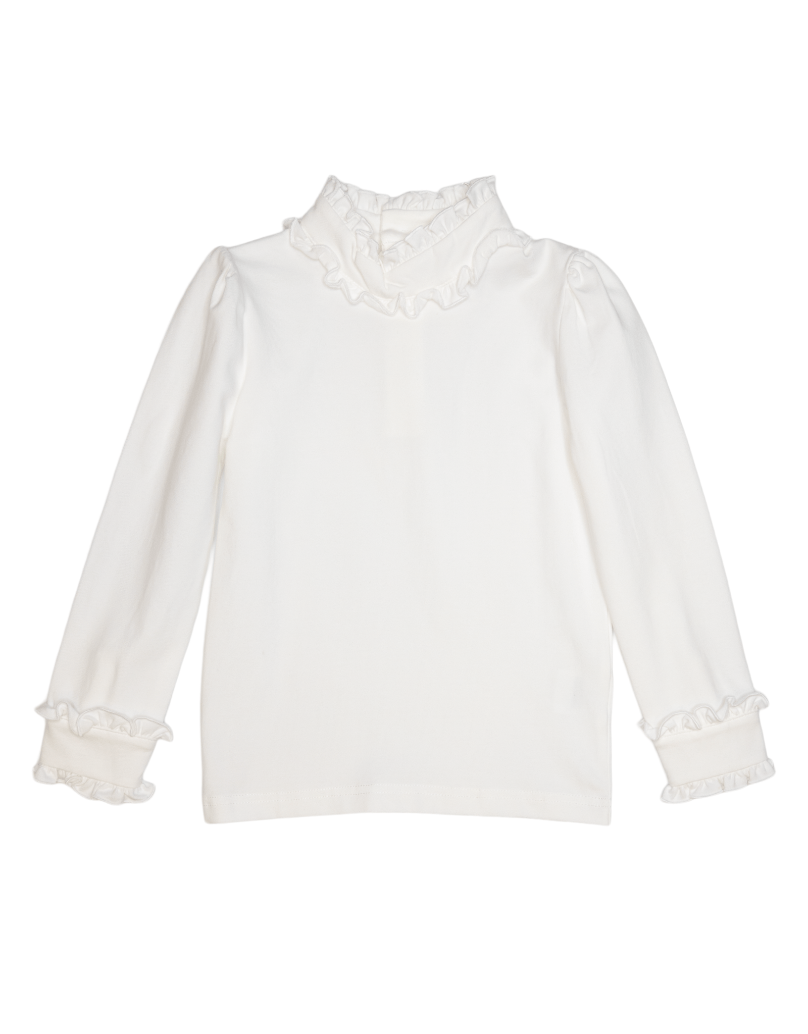 White blouse with ruffled details 