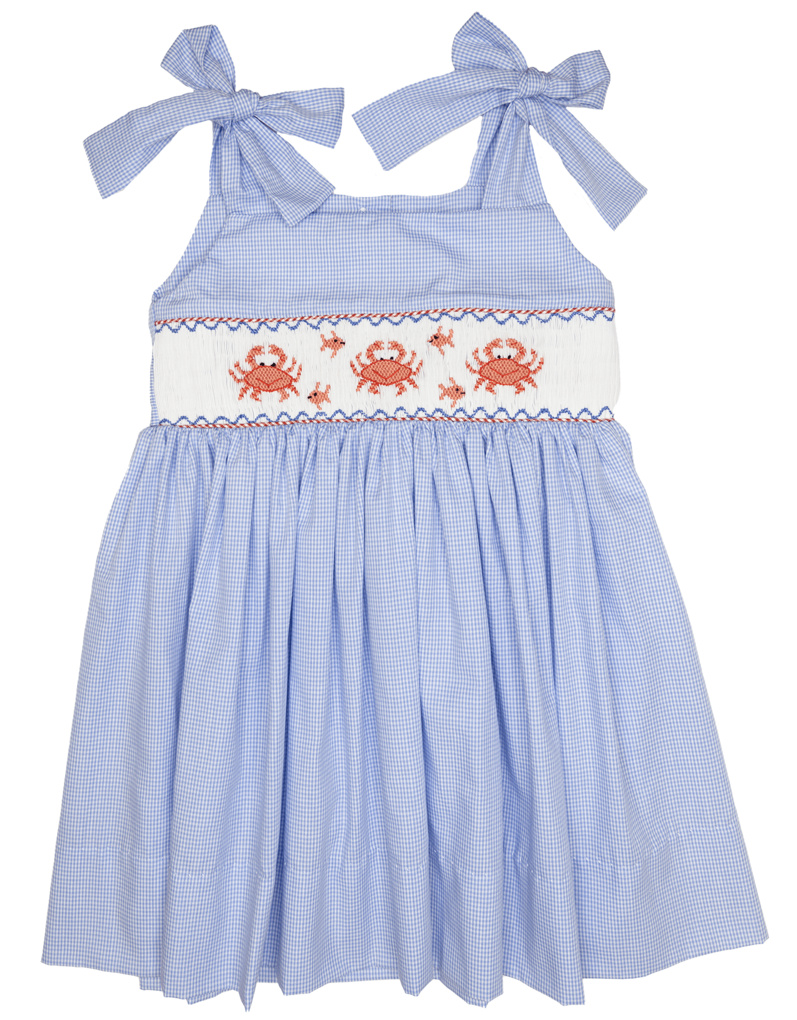 lulu cute dresses LuLu BeBe Girls Pink Toile Smocked Dress - Flutter Sleeves main image 1