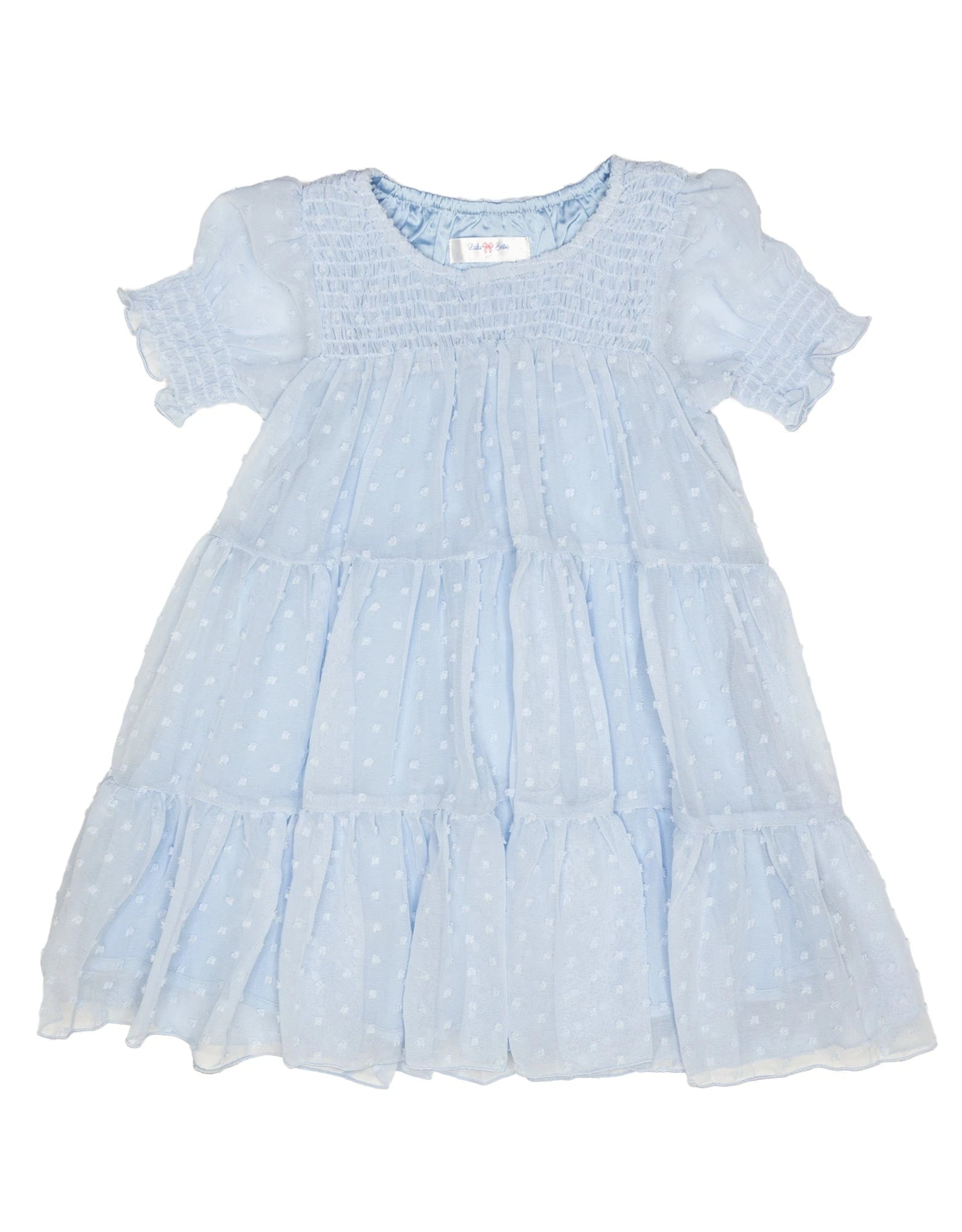 short sleeve tiered dress Tina Short Sleeve Ruffle Tiered Dress Blue / 2T