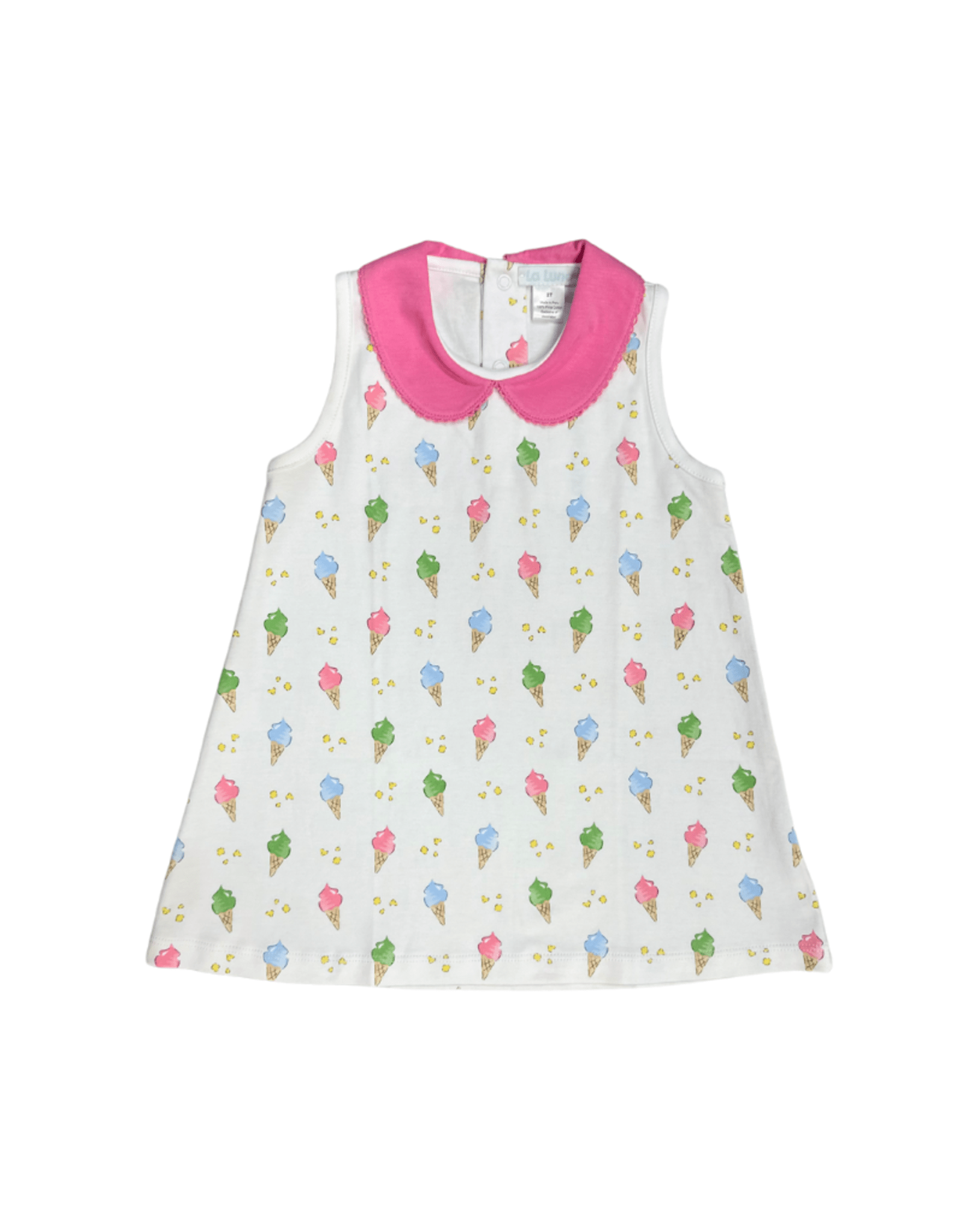 Lulu Bebe Lulu Bebe Ice Cream Print Reese Sleeveless Dress with Peter Pan Collar - Little Miss Muffin Children & Home