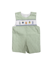 Green smocked short tall for boys 