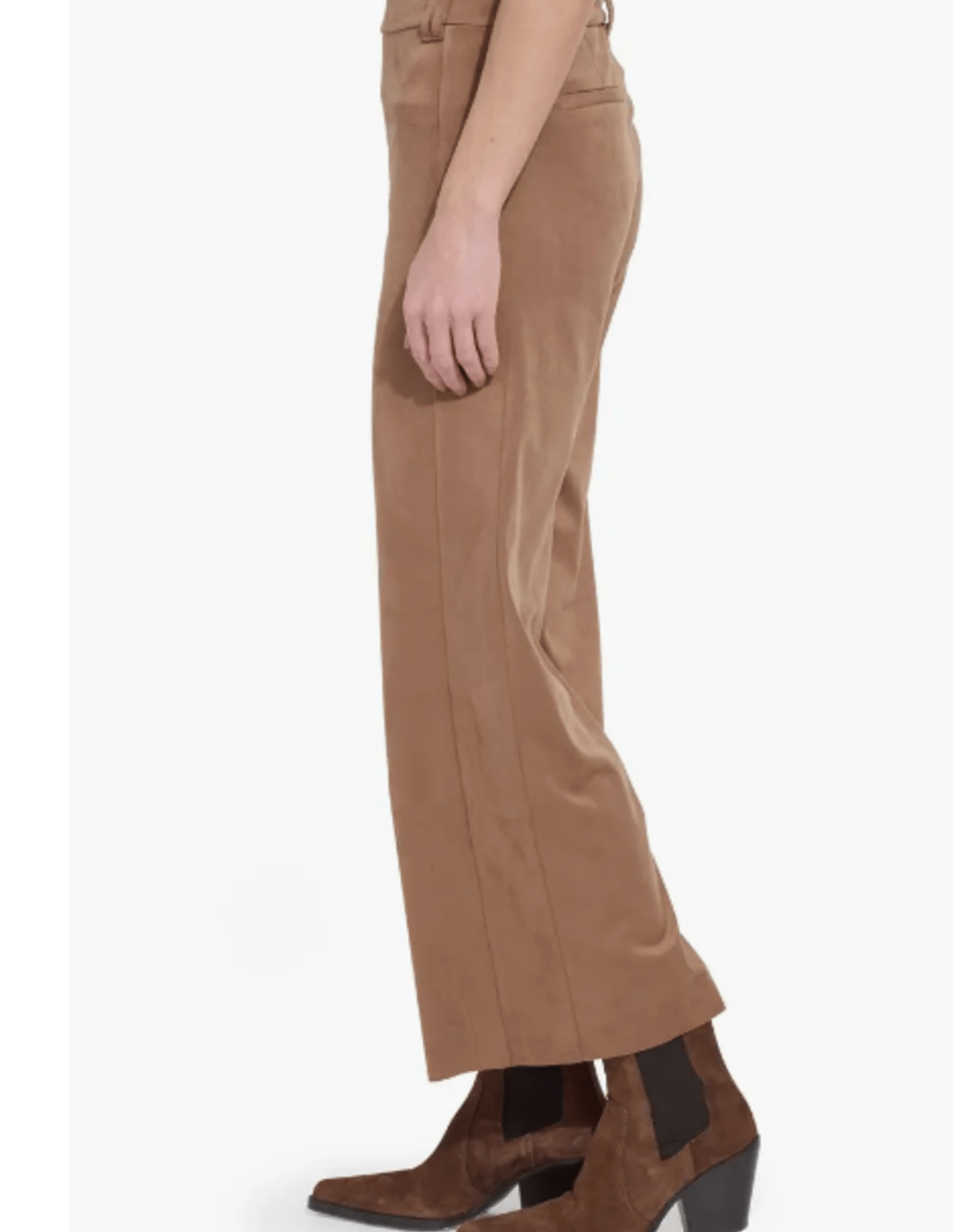 Lysse Vionette Vegan Suede Wide Leg Trouser, Lux Camel, 28' inseam - Little Miss Muffin Children & Home