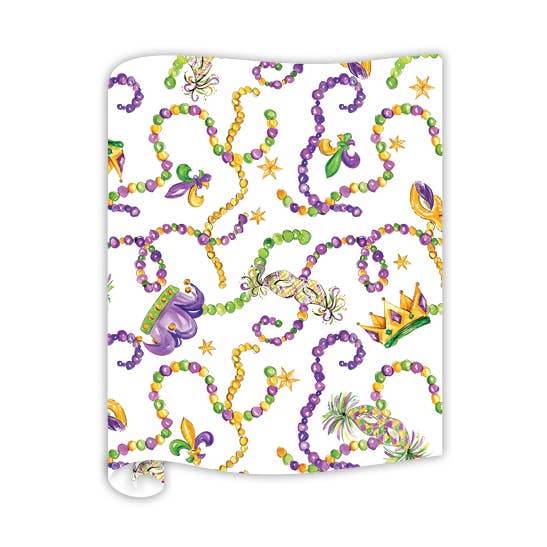 mardi gras bead table runner decor