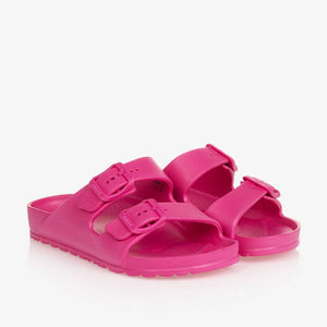 Mayoral Usa Inc Mayoral Double Strap Slide Sandals in Fuchsia - Little Miss Muffin Children & Home