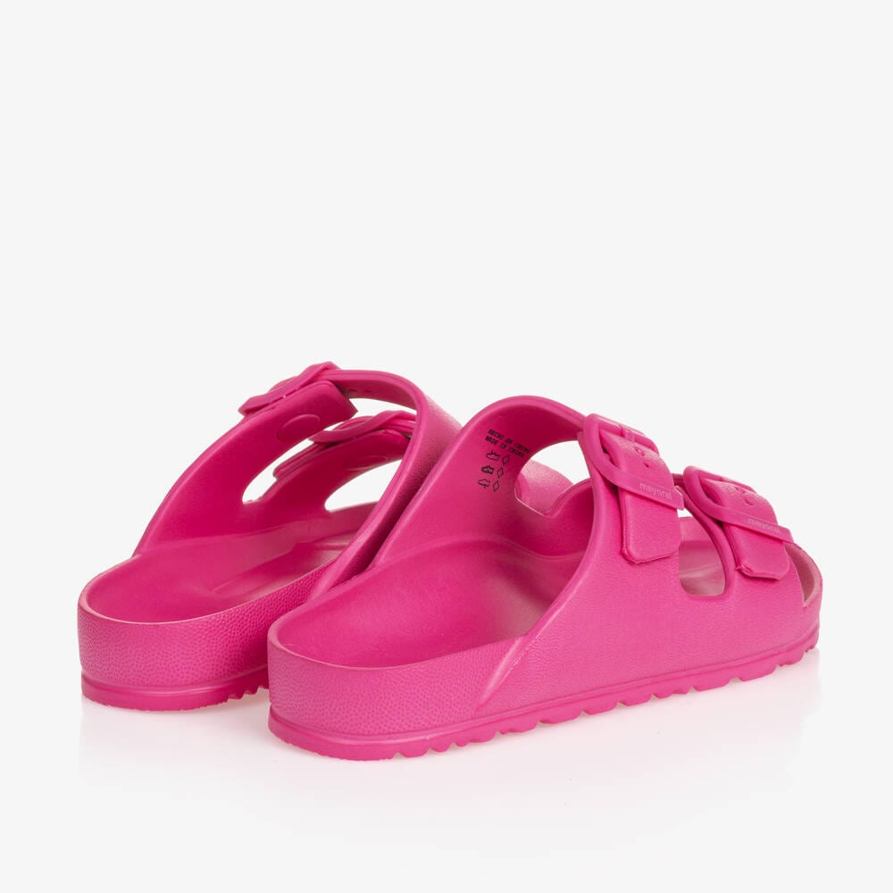 Mayoral Usa Inc Mayoral Double Strap Slide Sandals in Fuchsia - Little Miss Muffin Children & Home