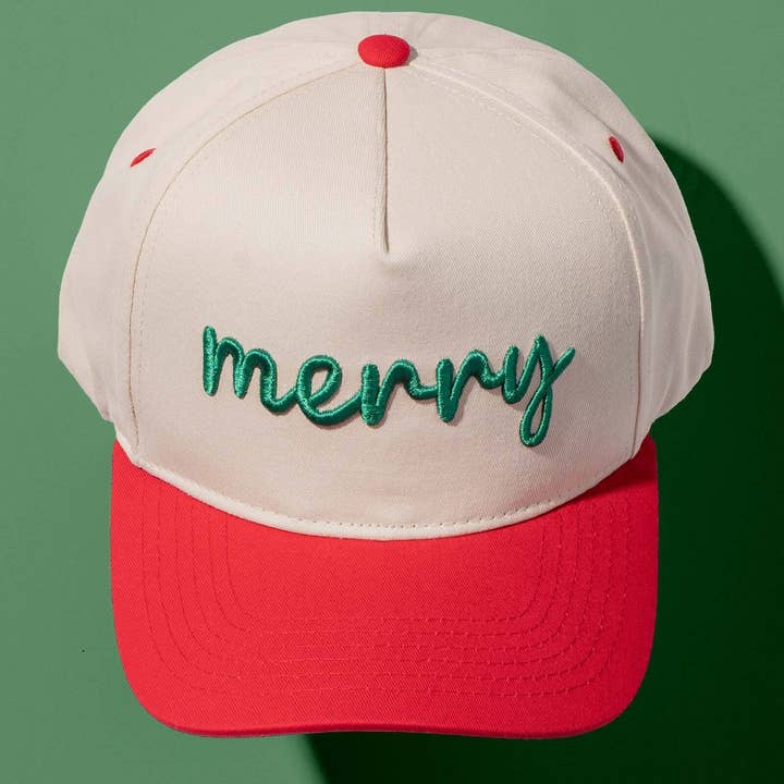 red merry christmas trucker hat