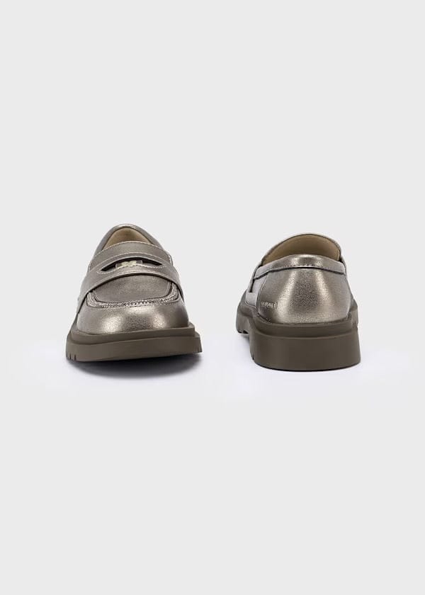 chunky metallic loafer
