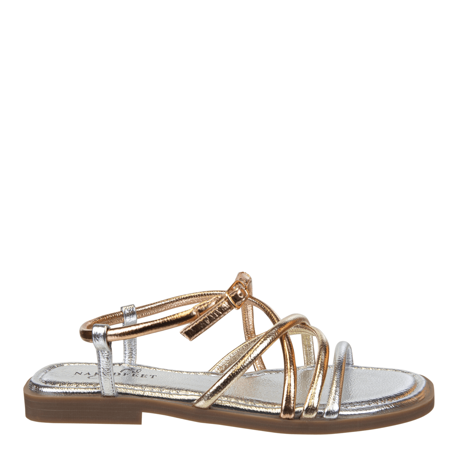 Naked Feet Naked Feet Minimalist Metallic Strappy Flat Sandals - Little Miss Muffin Children & Home