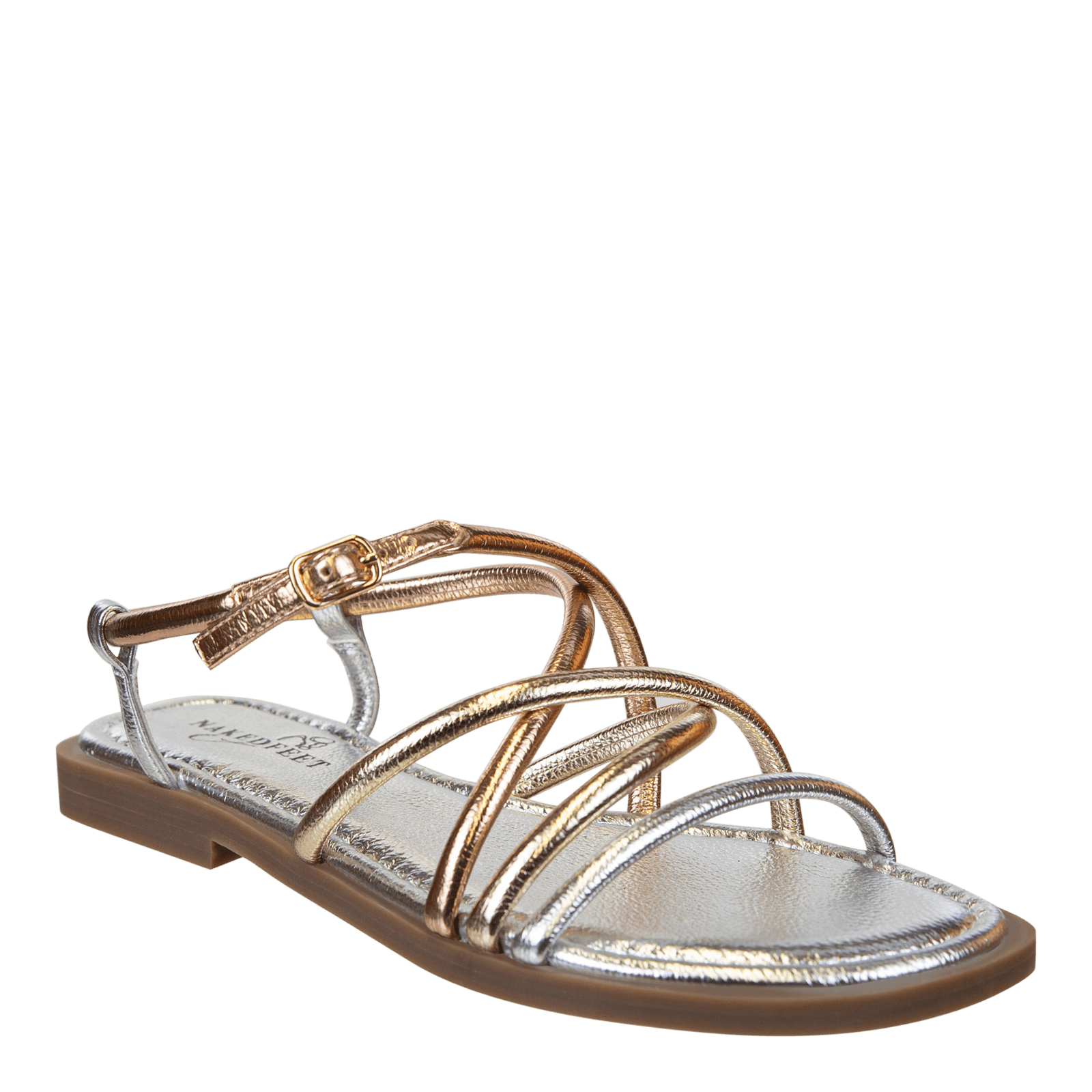 Naked Feet Naked Feet Minimalist Metallic Strappy Flat Sandals - Little Miss Muffin Children & Home