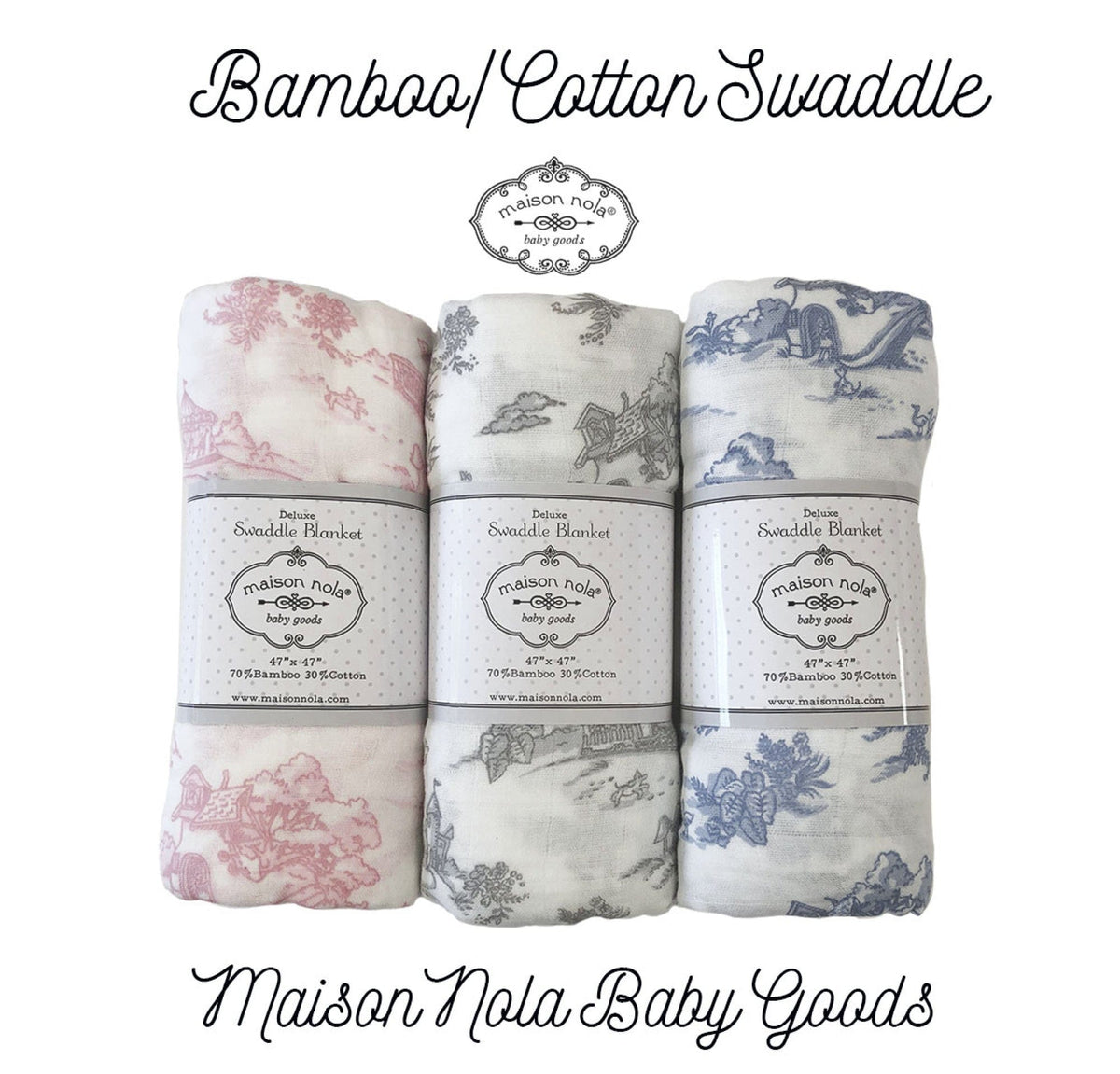 Maison Nola Maison Nola Bamboo Rayon/Cotton Muslin Swaddle - Little Miss Muffin Children & Home