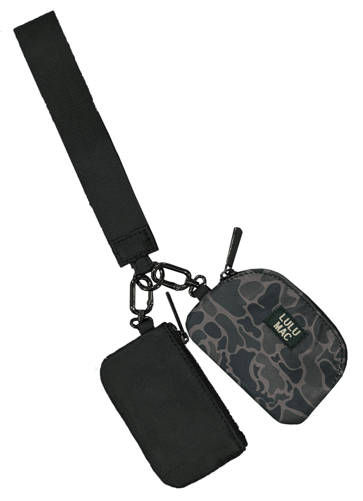 Black Camo/Black Lulu Mac Double Pouch Wristlet
