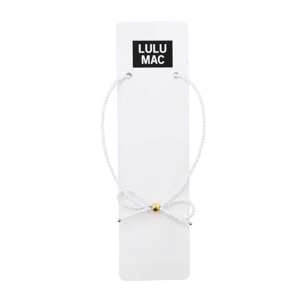 White Bow Necklace by Girlie Girl Originals
