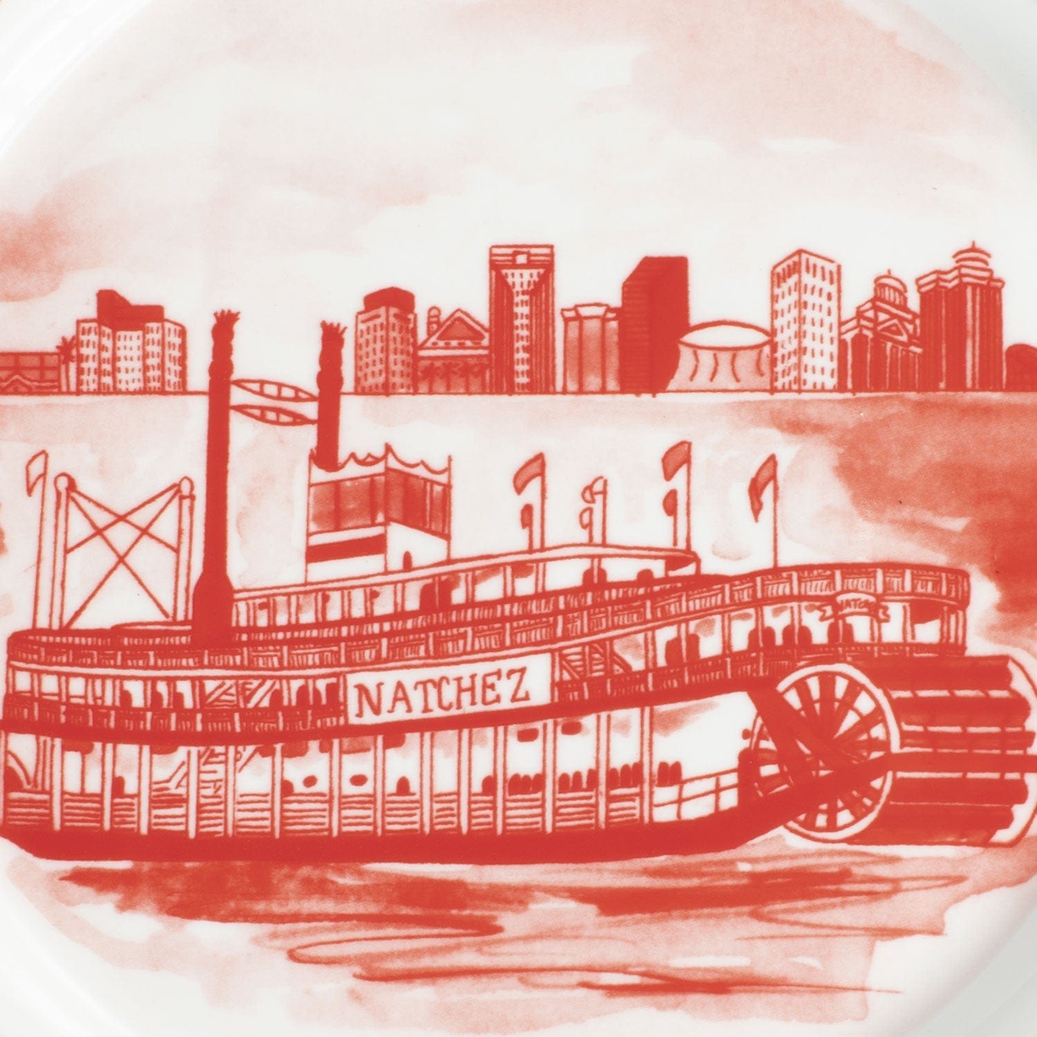 Youngberg & Co Inc Youngberg & Co Natchez Steamboat Dinner Plate Red - Little Miss Muffin Children & Home