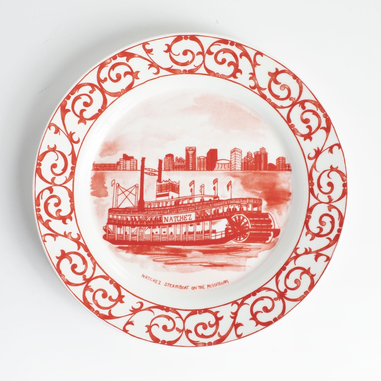 Youngberg & Co Inc Youngberg & Co Natchez Steamboat Dinner Plate Red - Little Miss Muffin Children & Home