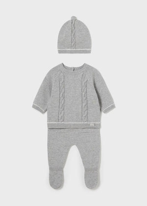 Mayoral 3-Piece Leg Warmer & Hat Set in Heather Grey