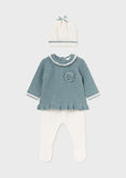 Mayoral 3-Piece Knit Tricot Set in Heather Iceberg