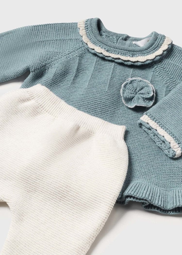 Mayoral Usa Inc Mayoral 3-Piece Knit Tricot Set in Heather Iceberg - Little Miss Muffin Children & Home