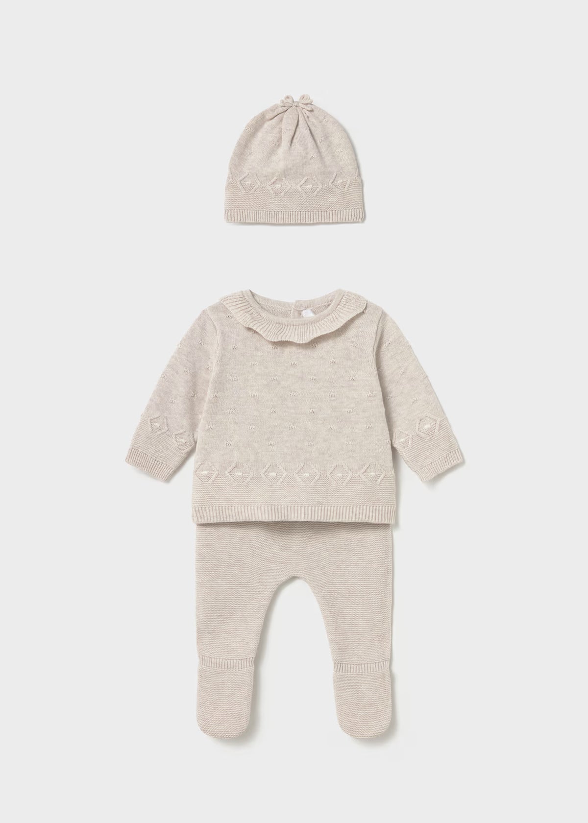 Newborn 3-Piece Knit Set with Hat