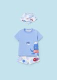 Mayoral Usa Inc Mayoral Baby Boys 3-Piece Bathing Suit Set with Hat - Little Miss Muffin Children & Home