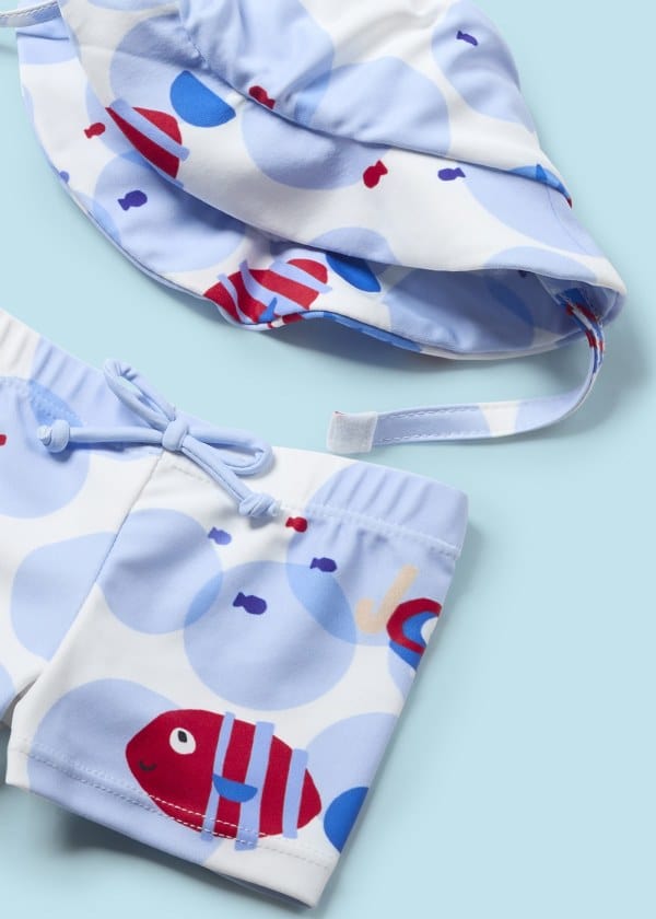 Mayoral Usa Inc Mayoral Baby Boys 3-Piece Bathing Suit Set with Hat - Little Miss Muffin Children & Home
