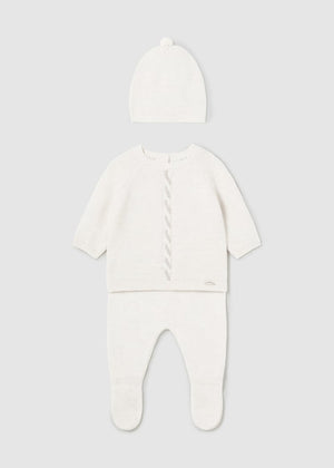 Mayoral Usa Inc Mayoral 3-Piece Tricot Pant & Hat Set in Milk - Little Miss Muffin Children & Home