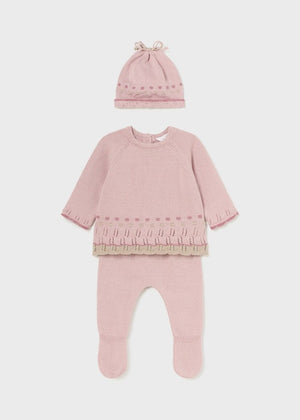 Mayoral Usa Inc Mayoral 3-Piece Knit Tricot Set in Sugar Pink - Little Miss Muffin Children & Home