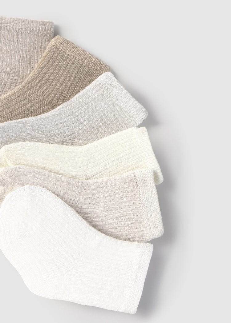 Mayoral Usa Inc Mayoral 6 Pair Socks Set in Neutrals - Little Miss Muffin Children & Home
