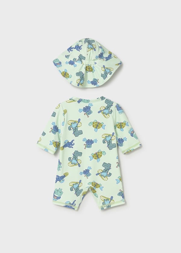 Mayoral Usa Inc Newborn Bathing Bodysuit with Hat in Apple - Little Miss Muffin Children & Home