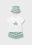 3-Piece Newborn Shorts Set with Hat