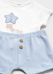 Newborn Knit T-Shirt & Shorts Set in Sky, 2 Colors Available