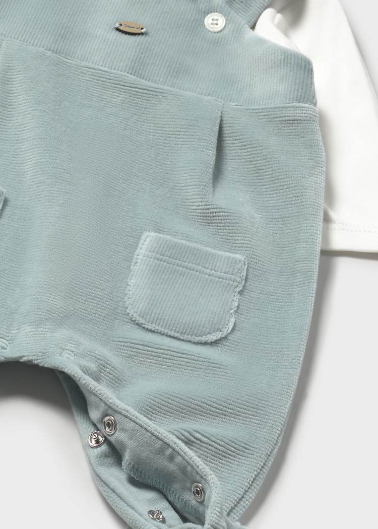 Mayoral Usa Inc Newborn Corduroy Footed One Piece in Ice - Little Miss Muffin Children & Home