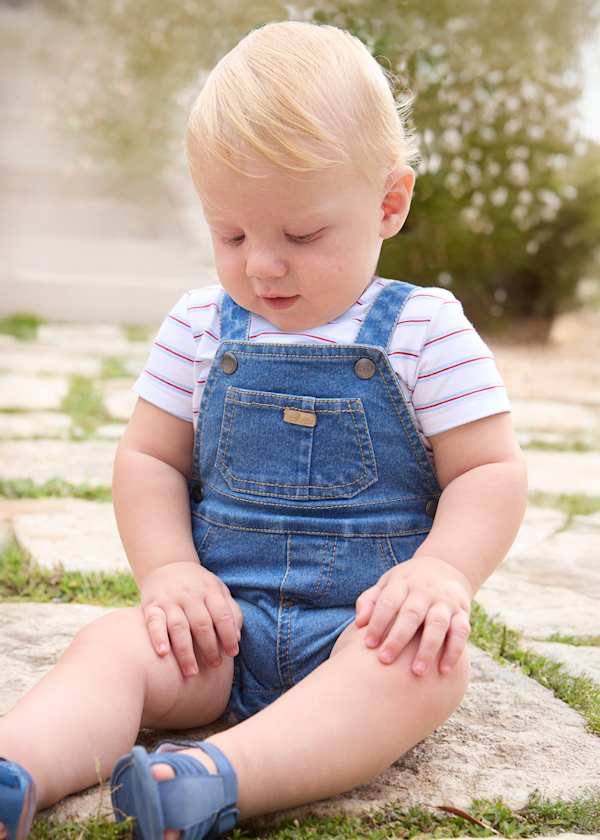 Mayoral Usa Inc Newborn Overalls & T-Shirt Set in Denim - Little Miss Muffin Children & Home