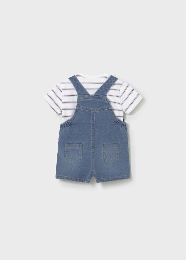 Mayoral Usa Inc Newborn Overalls & T-Shirt Set in Denim - Little Miss Muffin Children & Home