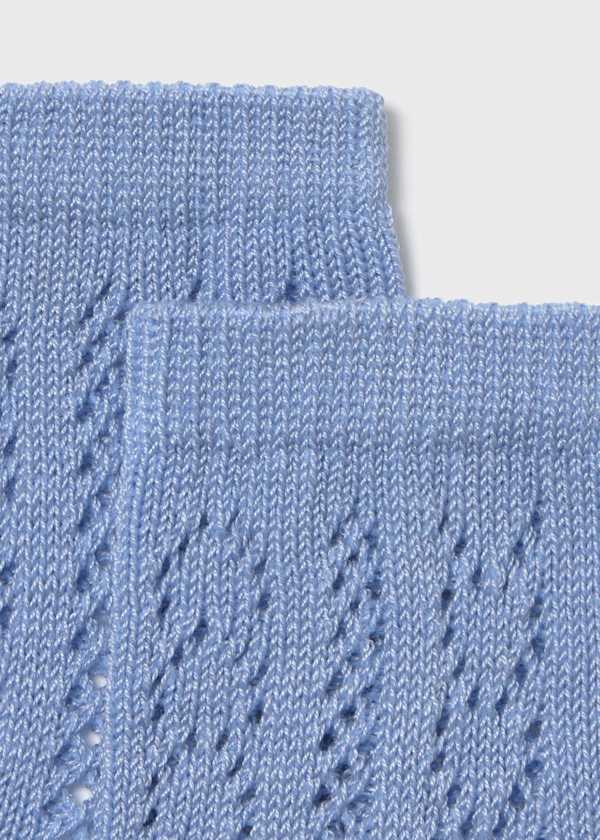 Newborn Openwork Crew Socks in Blue