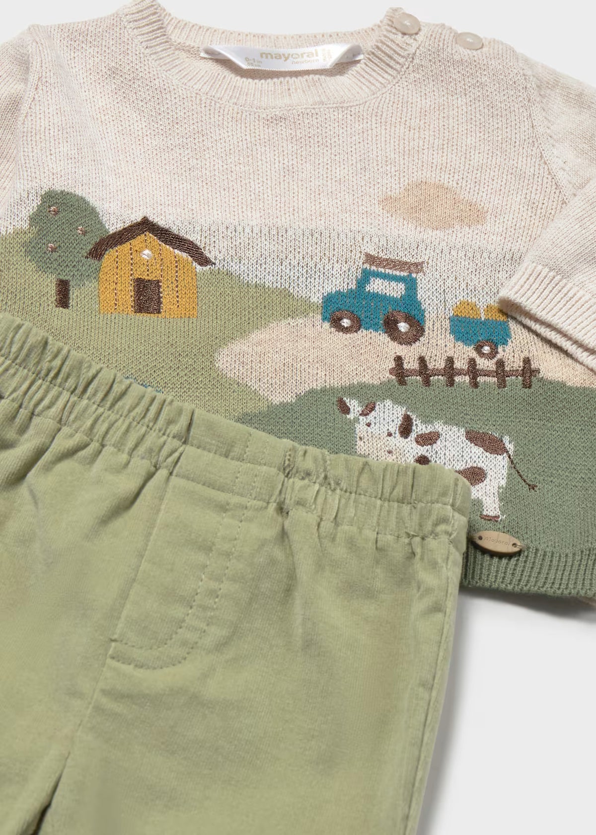 Newborn Jacquard Sweater & Pants Set