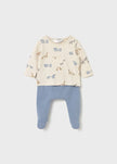 Mayoral Usa Inc 2 Piece Newborn Printed Sweatshirt & Pants Set in Blue Bell - Little Miss Muffin Children & Home
