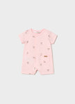 Newborn Printed Romper in Baby Pink
