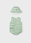 Newborn Button Front Romper & Hat Set in Apple