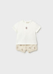 Newborn Printed Shorts & T-Shirt Set in Mole