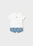 Newborn Printed Shorts & T-Shirt Set in Tide