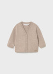 Newborn Soft Knit Cardigan in Heather Dune