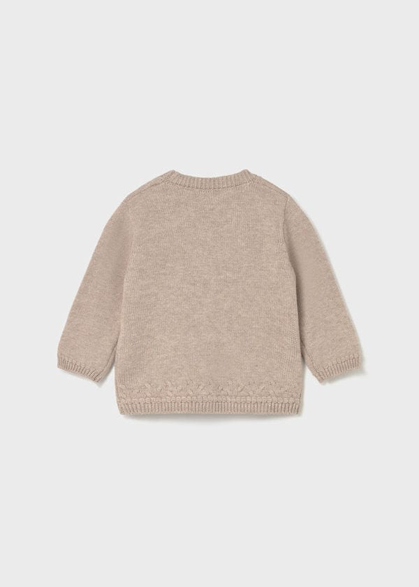 Newborn Soft Knit Cardigan in Heather Dune