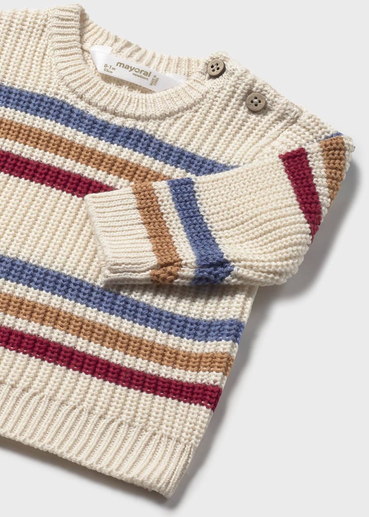 Mayoral Usa Inc Newborn Soft Knit Sweater in Pottery Stripe - Little Miss Muffin Children & Home