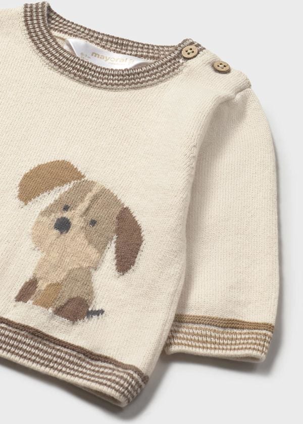 Mayoral Usa Inc Newborn Soft Knit Button Back Sweater in Ceramic - Little Miss Muffin Children & Home