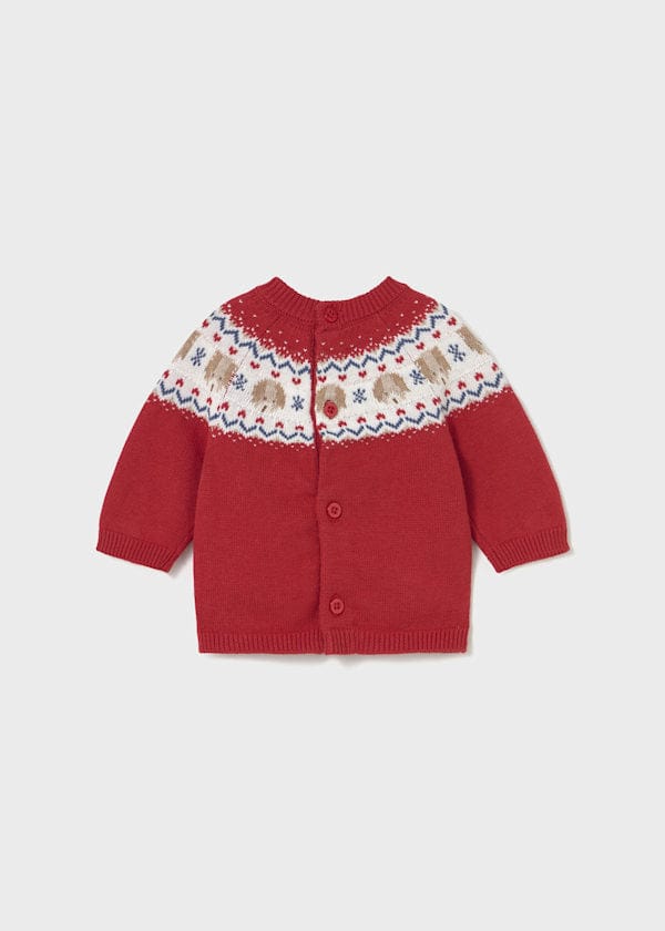 Mayoral Usa Inc Newborn Soft Knit Button Back Sweater in Cherry - Little Miss Muffin Children & Home