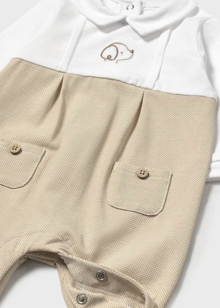 Mayoral Usa Inc Mayoral Dressy Collared Long Romper - Little Miss Muffin Children & Home