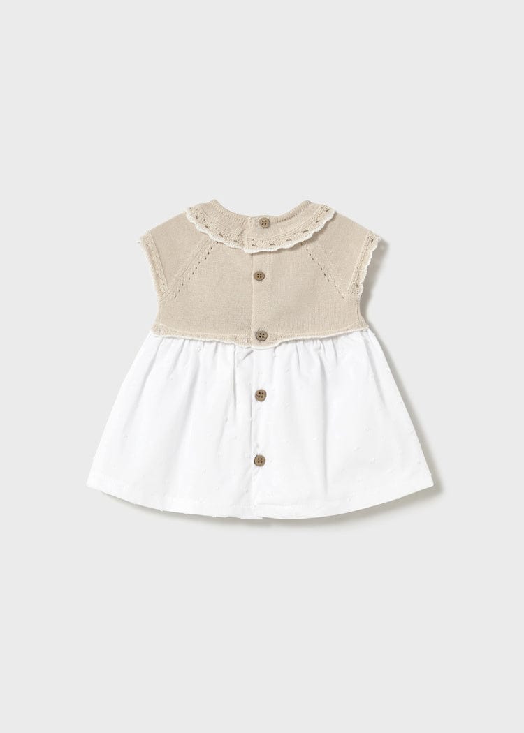 Mayoral Usa Inc Mayoral Button Back Knit Dress in Stone - Little Miss Muffin Children & Home