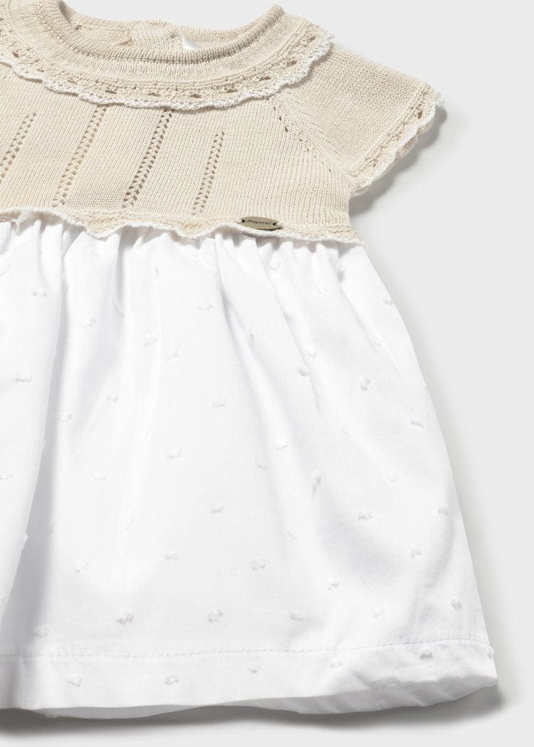 Mayoral Usa Inc Mayoral Button Back Knit Dress in Stone - Little Miss Muffin Children & Home